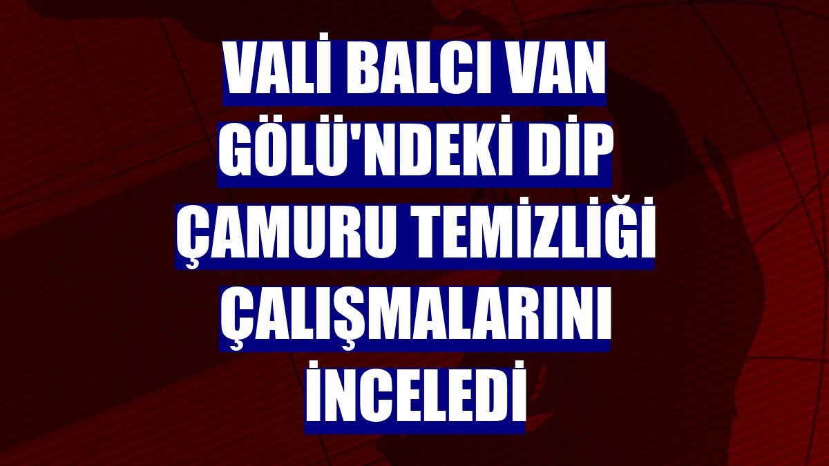 Vali Balcı Van Gölü'ndeki dip çamuru temizliği çalışmalarını inceledi
