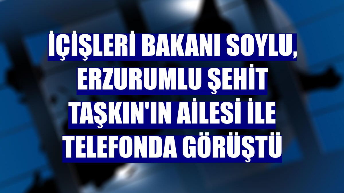 İçişleri Bakanı Soylu, Erzurumlu şehit Taşkın'ın ailesi ile telefonda görüştü