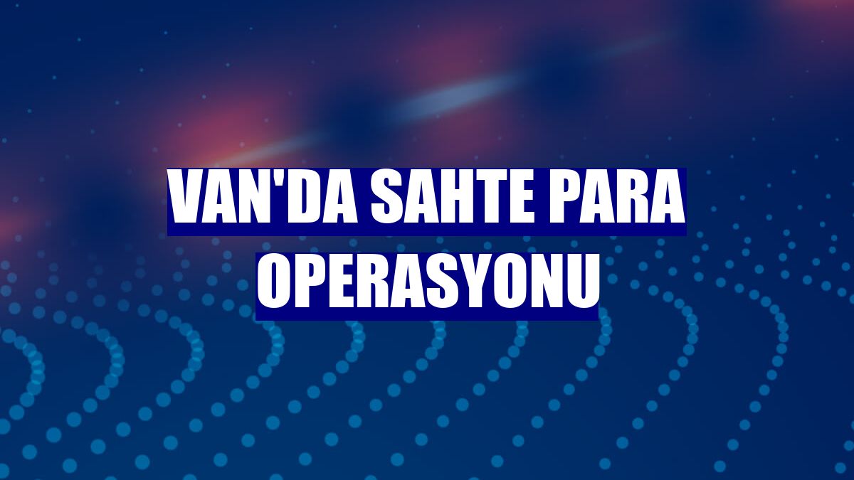 Van'da sahte para operasyonu