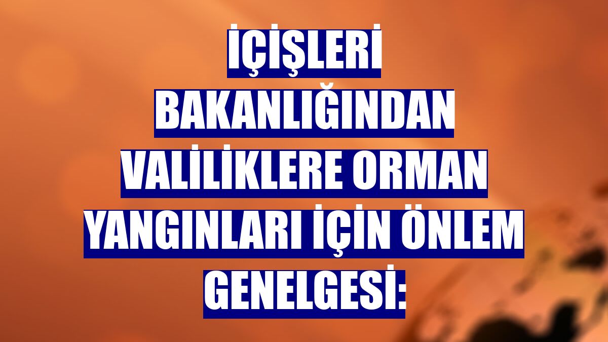 İçişleri Bakanlığından valiliklere orman yangınları için önlem genelgesi: