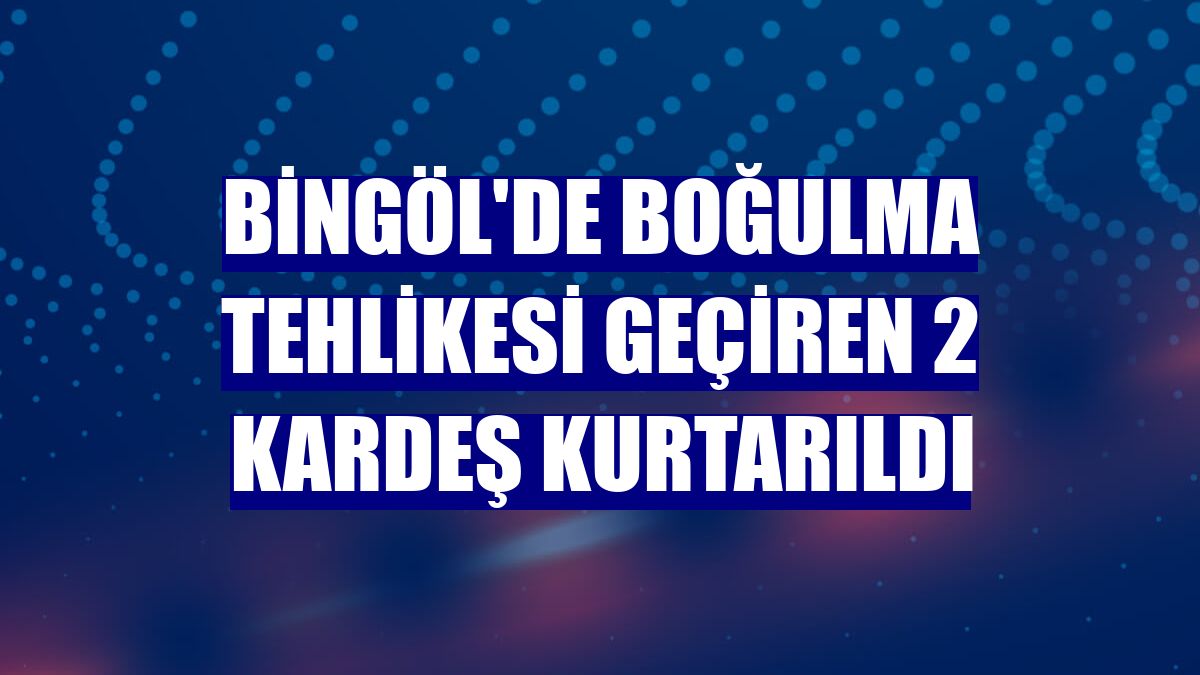 Bingöl'de boğulma tehlikesi geçiren 2 kardeş kurtarıldı