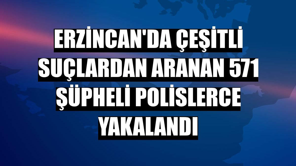 Erzincan'da çeşitli suçlardan aranan 571 şüpheli polislerce yakalandı