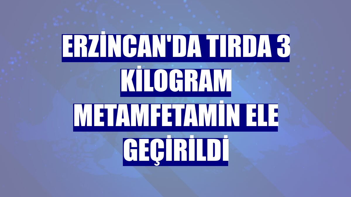 Erzincan'da tırda 3 kilogram metamfetamin ele geçirildi