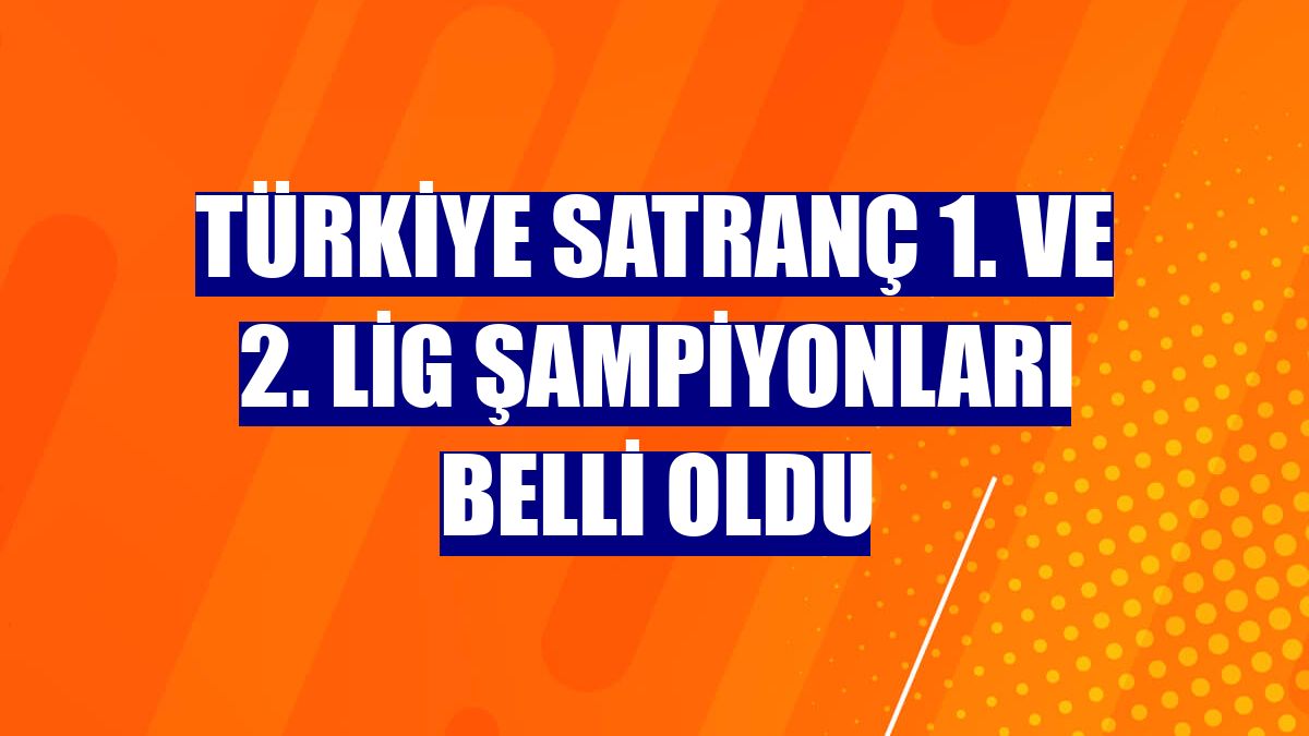 Türkiye Satranç 1. ve 2. Lig şampiyonları belli oldu
