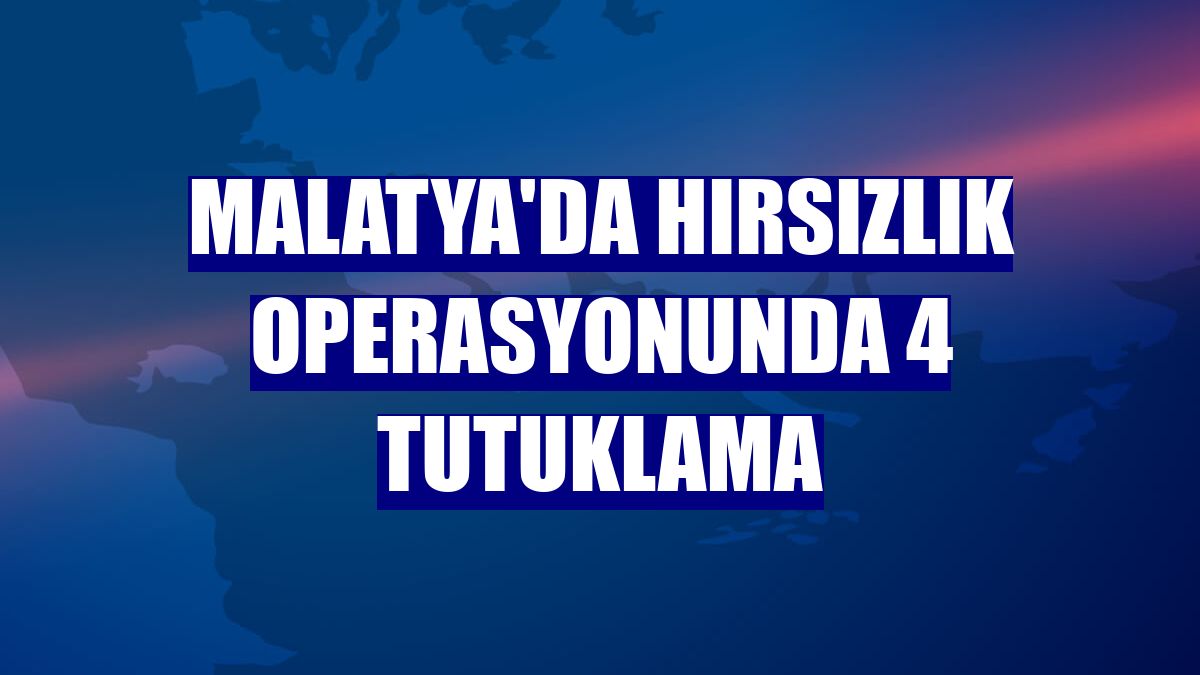 Malatya'da hırsızlık operasyonunda 4 tutuklama