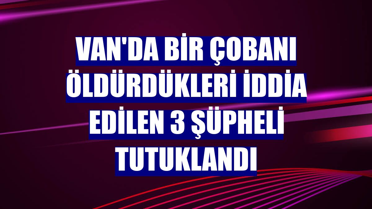Van'da bir çobanı öldürdükleri iddia edilen 3 şüpheli tutuklandı