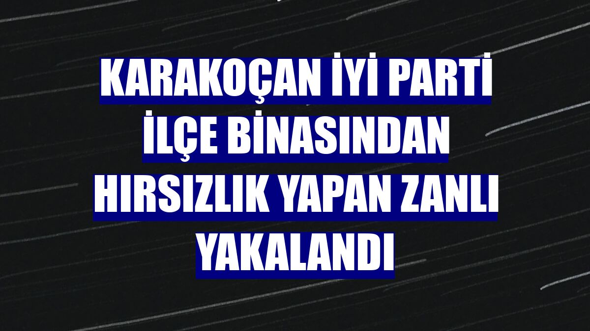 Karakoçan İYİ Parti ilçe binasından hırsızlık yapan zanlı yakalandı