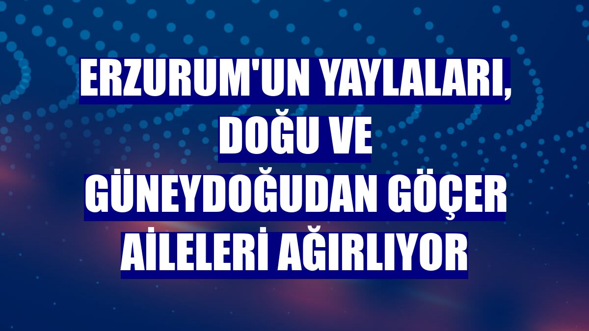 Erzurum'un yaylaları, doğu ve güneydoğudan göçer aileleri ağırlıyor