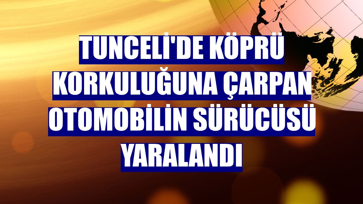 Tunceli'de köprü korkuluğuna çarpan otomobilin sürücüsü yaralandı