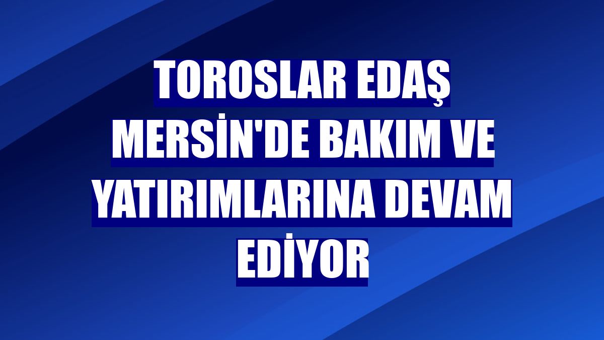 Toroslar EDAŞ Mersin'de bakım ve yatırımlarına devam ediyor