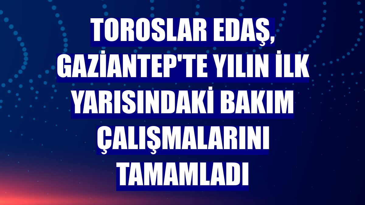 Toroslar EDAŞ, Gaziantep'te yılın ilk yarısındaki bakım çalışmalarını tamamladı