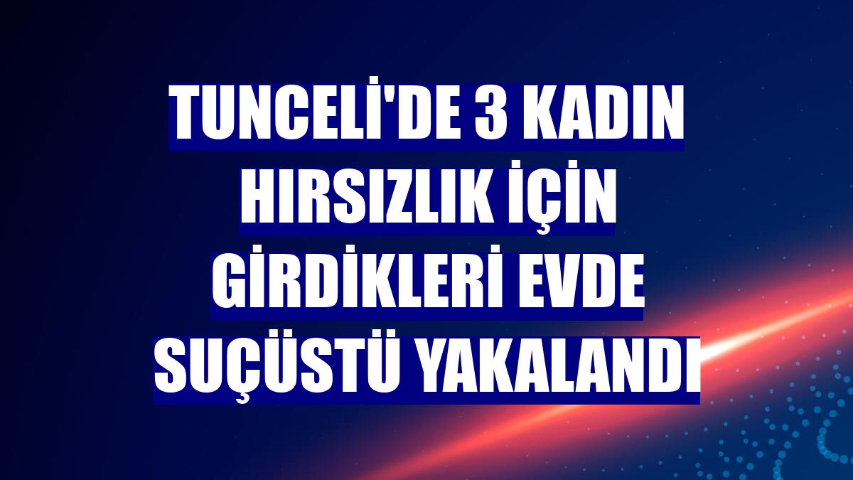 Tunceli'de 3 kadın hırsızlık için girdikleri evde suçüstü yakalandı