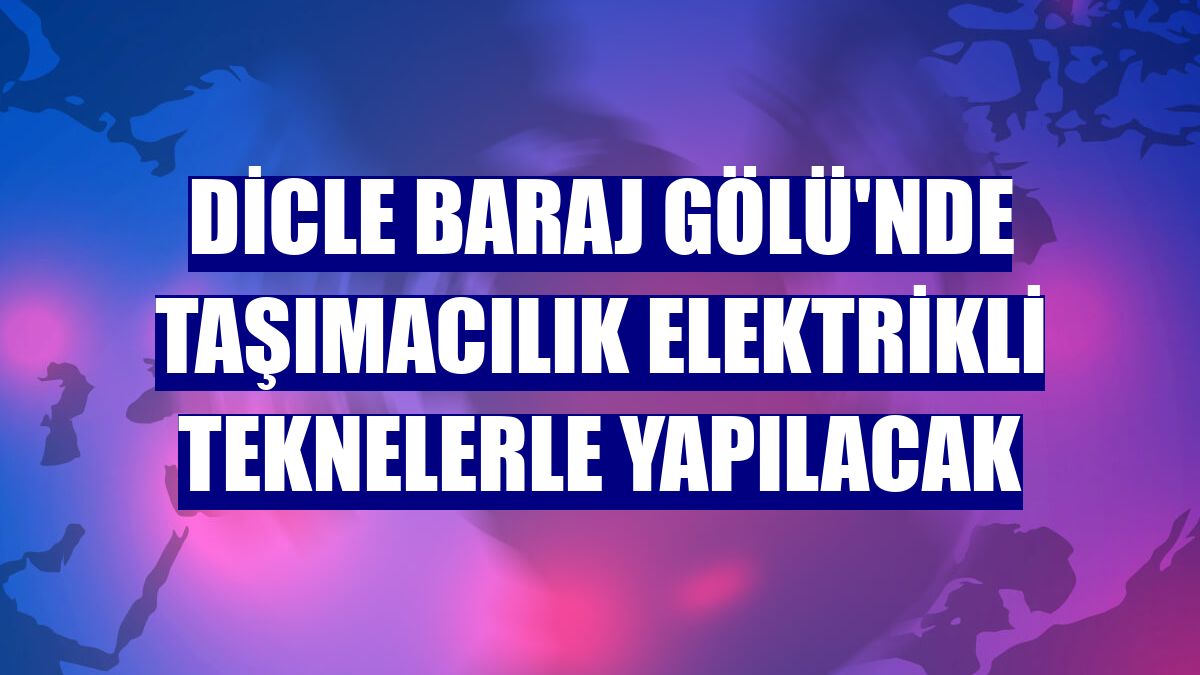 Dicle Baraj Gölü'nde taşımacılık elektrikli teknelerle yapılacak