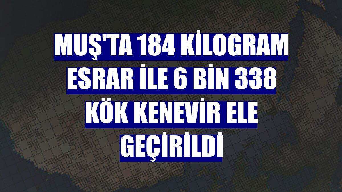 Muş'ta 184 kilogram esrar ile 6 bin 338 kök kenevir ele geçirildi