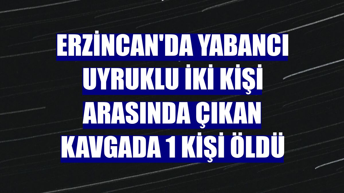 Erzincan'da yabancı uyruklu iki kişi arasında çıkan kavgada 1 kişi öldü