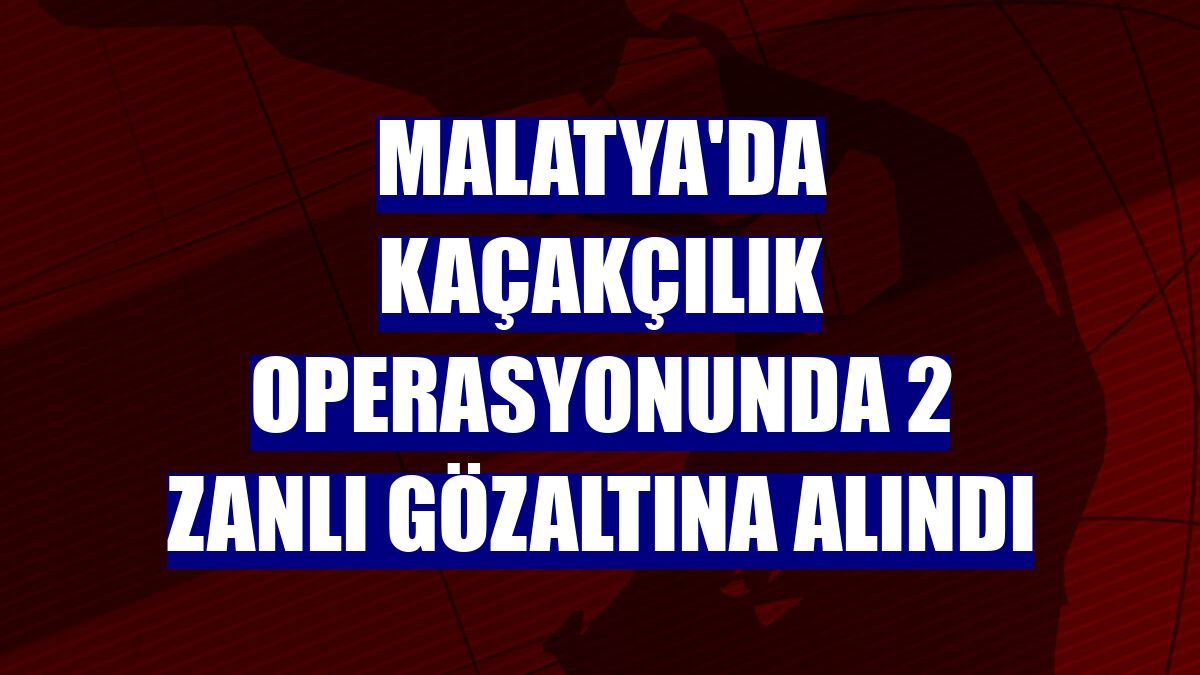 Malatya'da kaçakçılık operasyonunda 2 zanlı gözaltına alındı