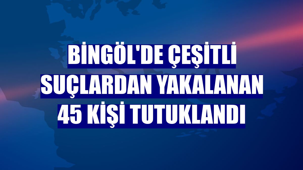 Bingöl'de çeşitli suçlardan yakalanan 45 kişi tutuklandı