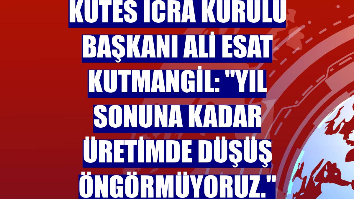 Kutes İcra Kurulu Başkanı Ali Esat Kutmangil: "Yıl sonuna kadar üretimde düşüş öngörmüyoruz."