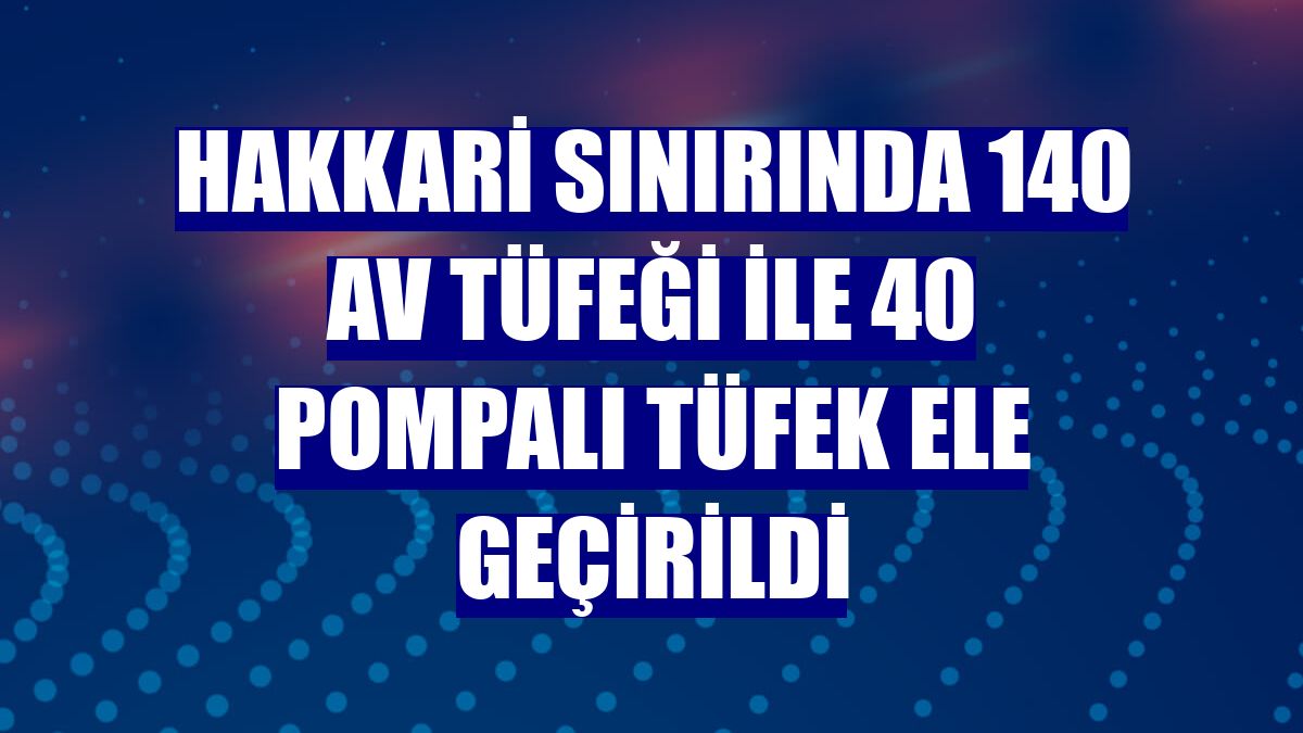 Hakkari sınırında 140 av tüfeği ile 40 pompalı tüfek ele geçirildi