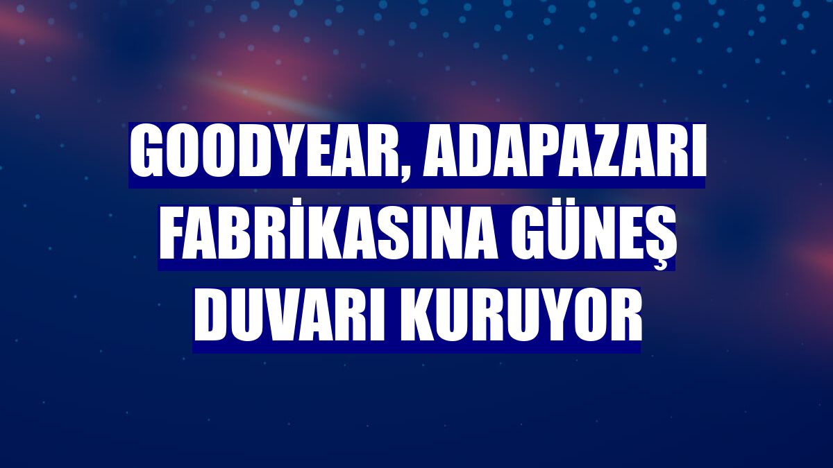 Goodyear, Adapazarı fabrikasına güneş duvarı kuruyor