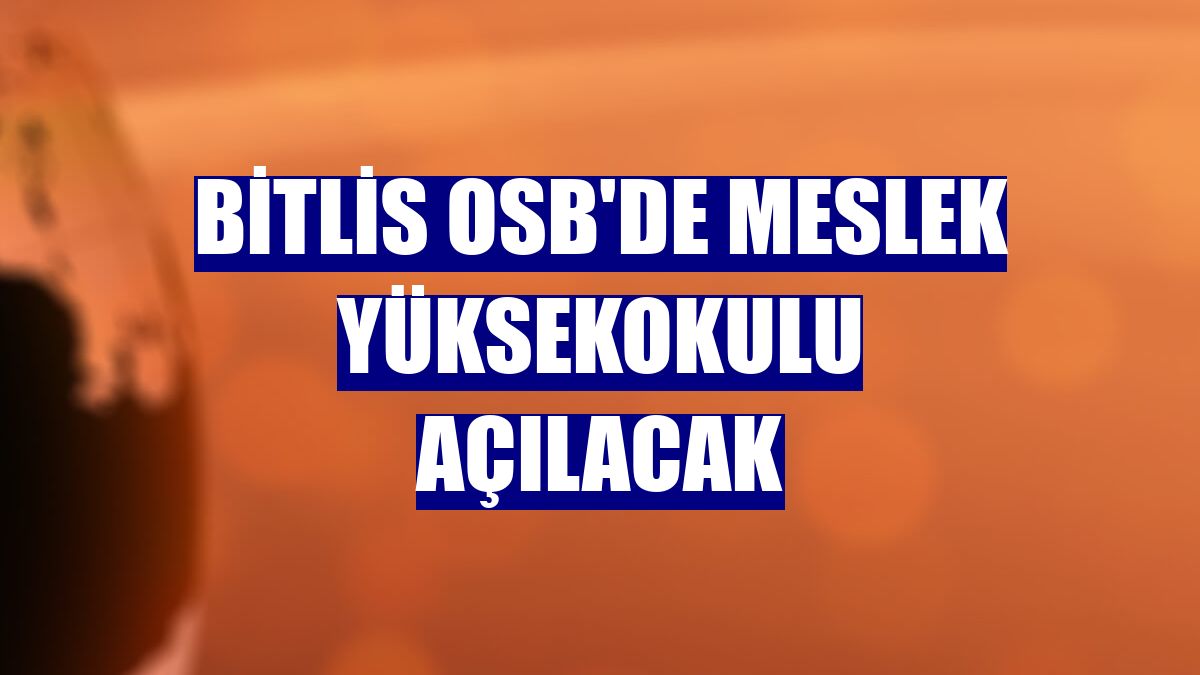 Bitlis OSB'de meslek yüksekokulu açılacak