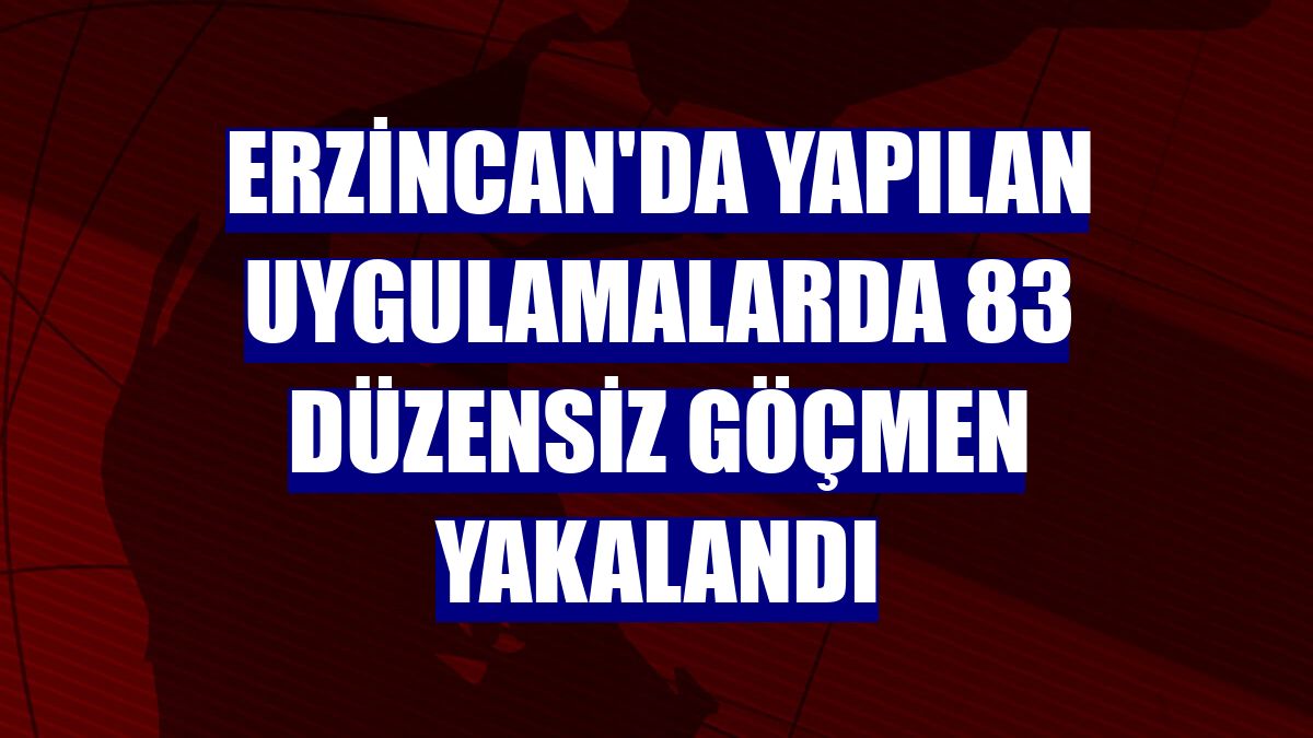 Erzincan'da yapılan uygulamalarda 83 düzensiz göçmen yakalandı
