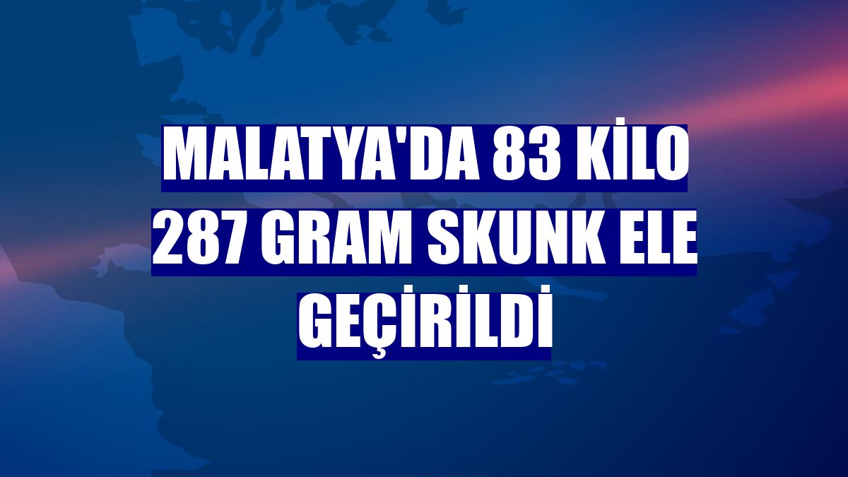 Malatya'da 83 kilo 287 gram skunk ele geçirildi