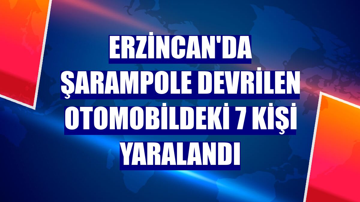 Erzincan'da şarampole devrilen otomobildeki 7 kişi yaralandı