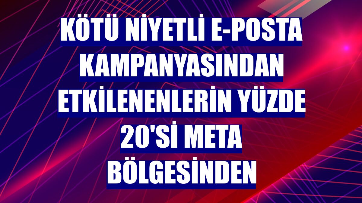 Kötü niyetli e-posta kampanyasından etkilenenlerin yüzde 20'si META bölgesinden