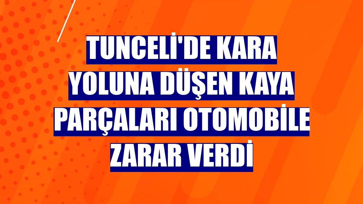 Tunceli'de kara yoluna düşen kaya parçaları otomobile zarar verdi