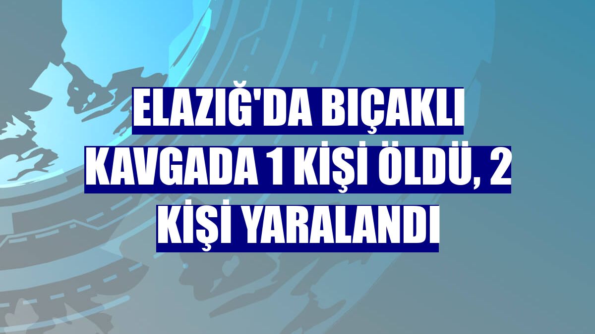 Elazığ'da bıçaklı kavgada 1 kişi öldü, 2 kişi yaralandı