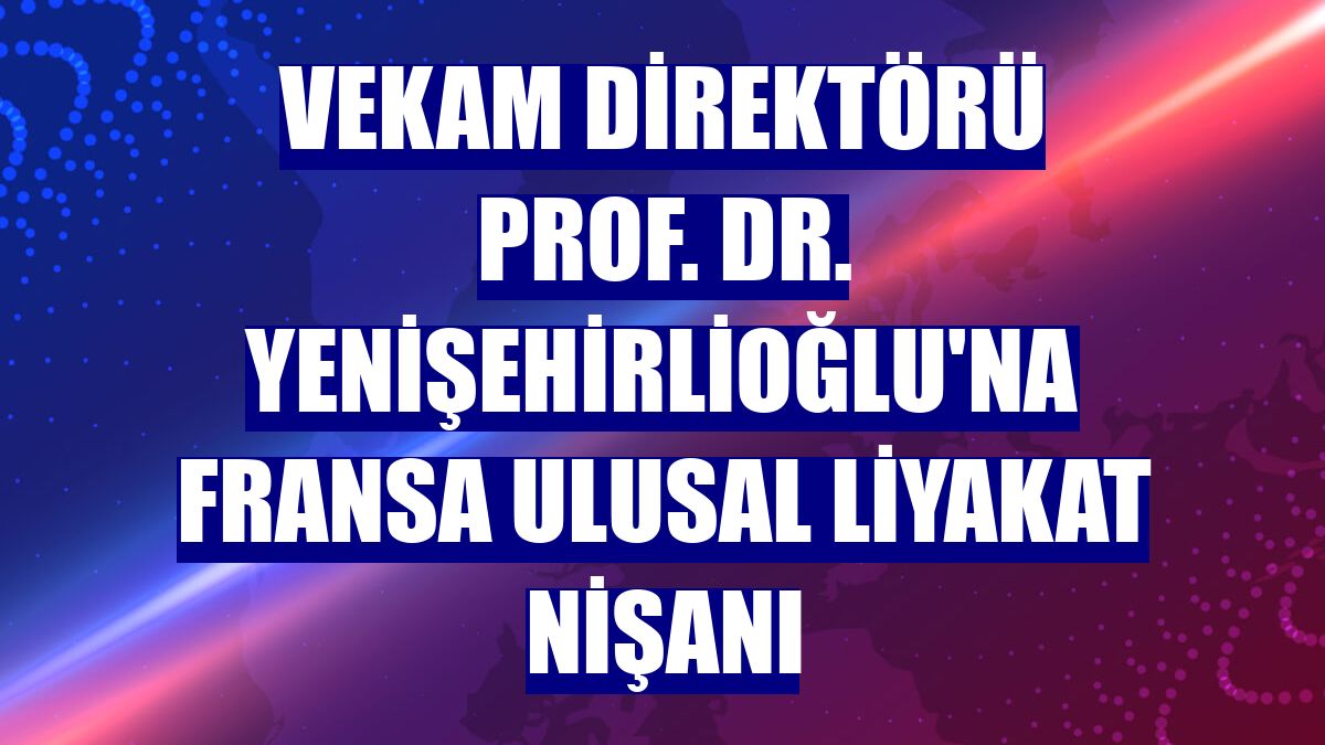 VEKAM Direktörü Prof. Dr. Yenişehirlioğlu'na Fransa Ulusal Liyakat Nişanı