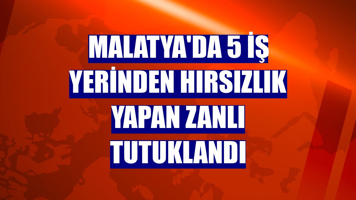 Malatya'da 5 iş yerinden hırsızlık yapan zanlı tutuklandı