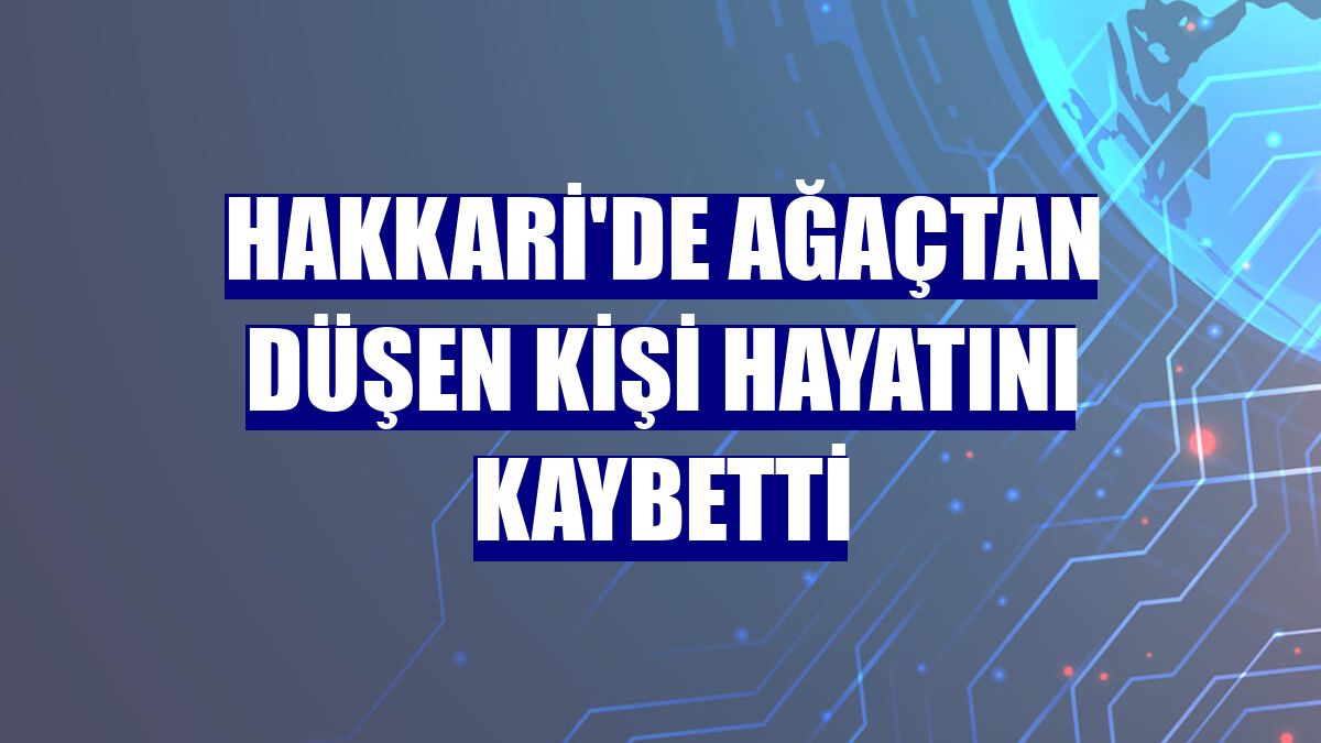 Hakkari'de ağaçtan düşen kişi hayatını kaybetti