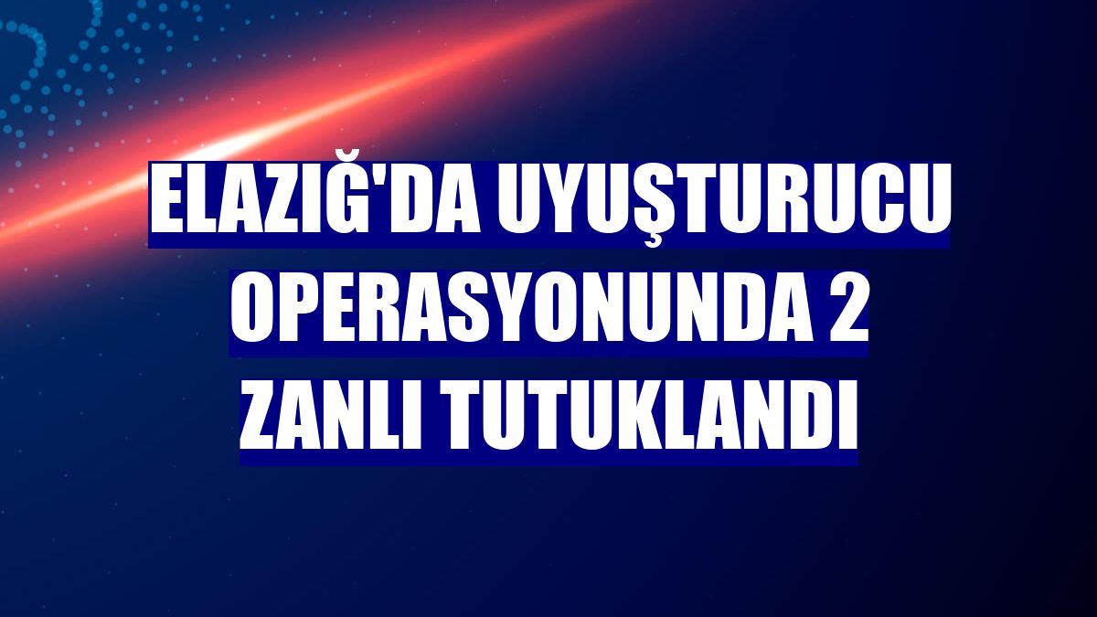 Elazığ'da uyuşturucu operasyonunda 2 zanlı tutuklandı