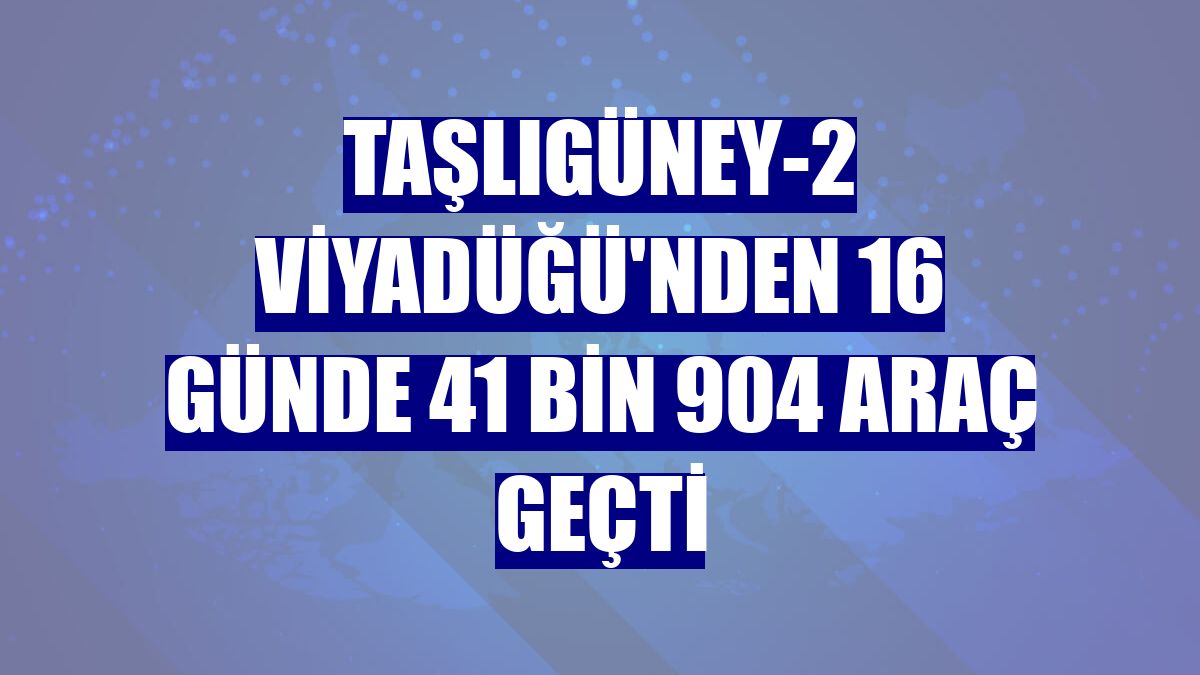 Taşlıgüney-2 Viyadüğü'nden 16 günde 41 bin 904 araç geçti
