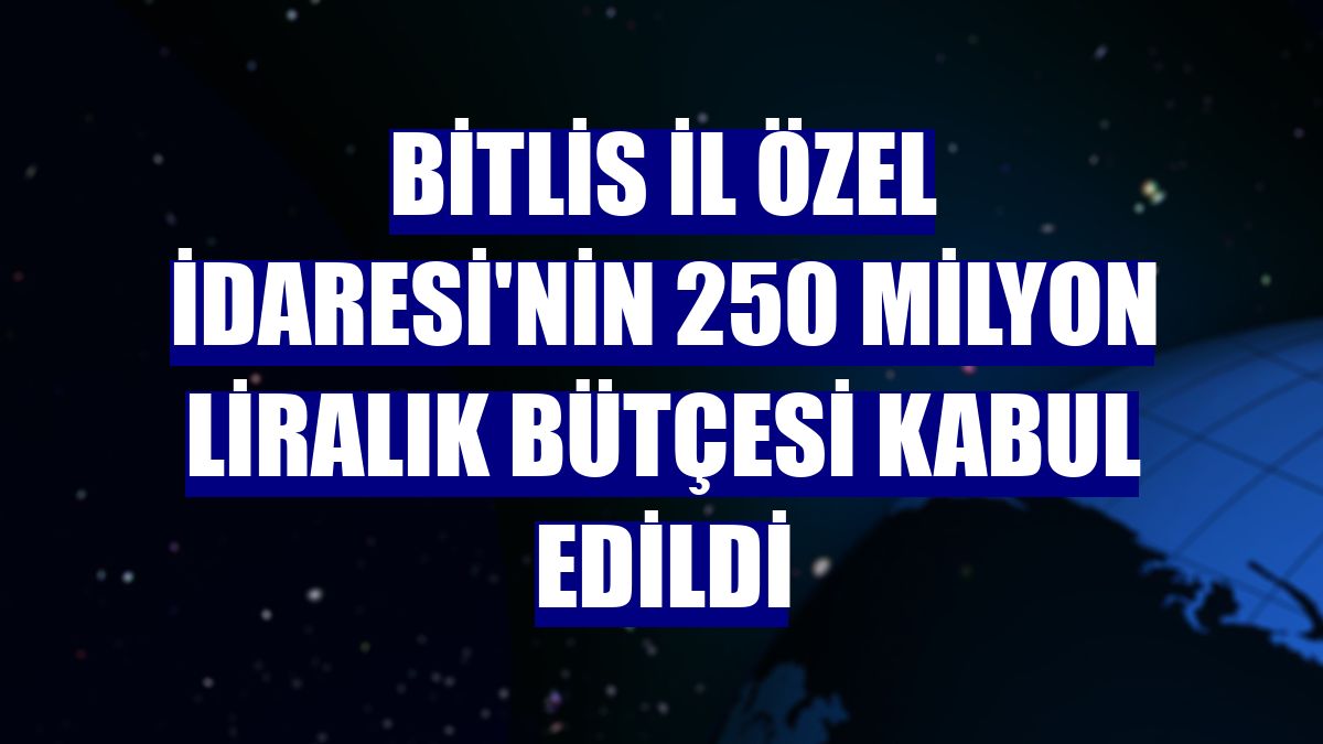 Bitlis İl Özel İdaresi'nin 250 milyon liralık bütçesi kabul edildi