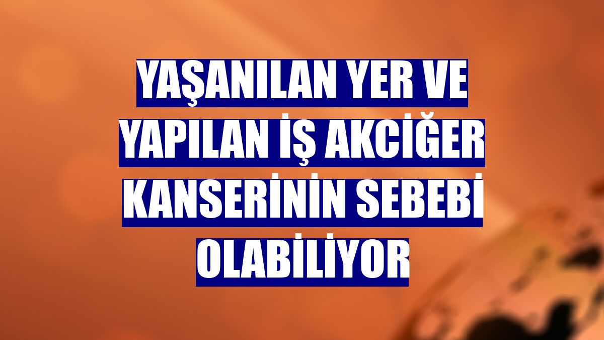 Yaşanılan yer ve yapılan iş akciğer kanserinin sebebi olabiliyor
