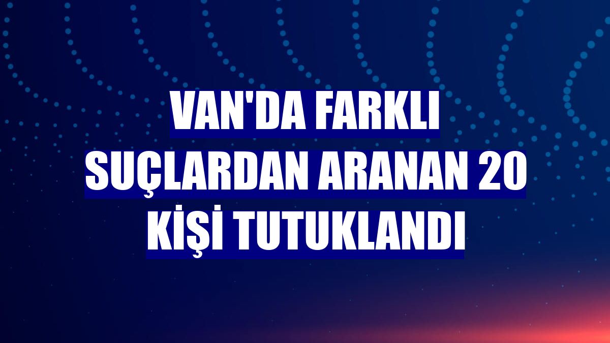 Van'da farklı suçlardan aranan 20 kişi tutuklandı