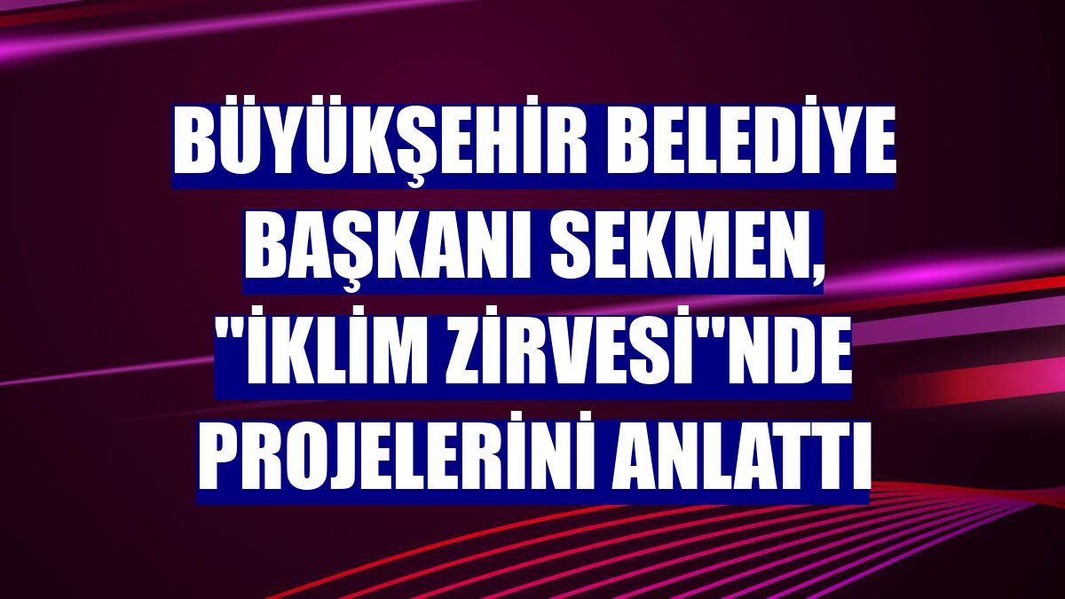Büyükşehir Belediye Başkanı Sekmen, "iklim zirvesi"nde projelerini anlattı