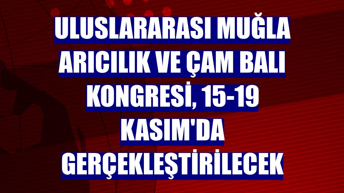 Uluslararası Muğla Arıcılık ve Çam Balı Kongresi, 15-19 Kasım'da gerçekleştirilecek