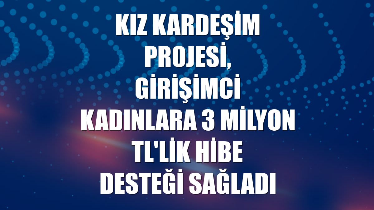 Kız Kardeşim Projesi, girişimci kadınlara 3 milyon TL'lik hibe desteği sağladı