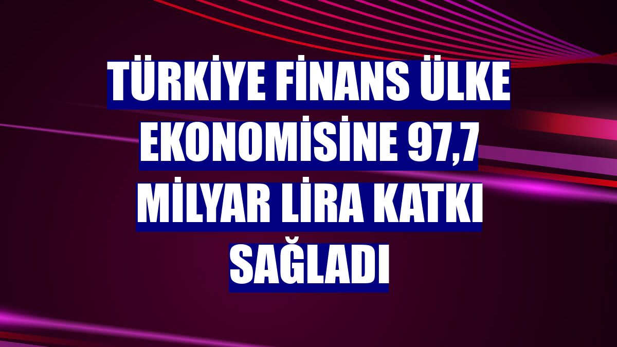 Türkiye Finans ülke ekonomisine 97,7 milyar lira katkı sağladı