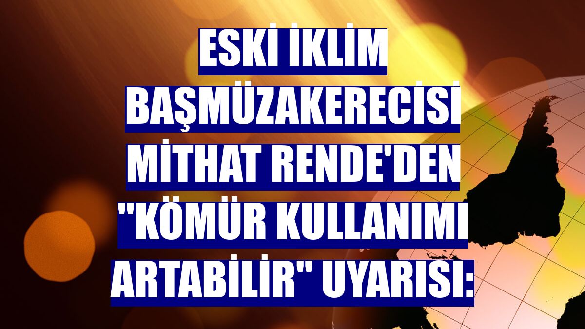 Eski iklim başmüzakerecisi Mithat Rende'den "kömür kullanımı artabilir" uyarısı:
