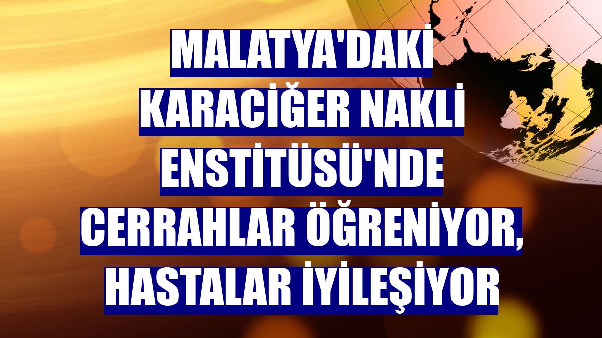 Malatya'daki Karaciğer Nakli Enstitüsü'nde cerrahlar öğreniyor, hastalar iyileşiyor