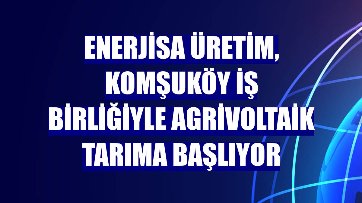 Enerjisa üretim, Komşuköy iş birliğiyle agrivoltaik tarıma başlıyor