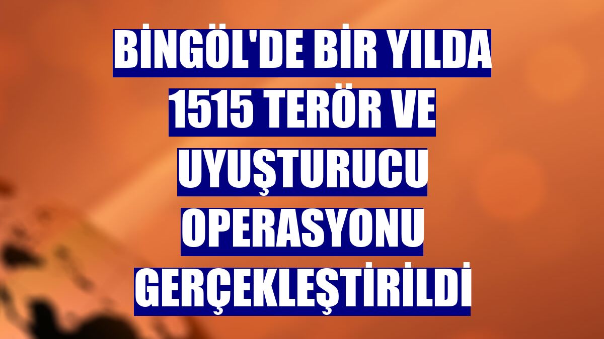 Bingöl'de bir yılda 1515 terör ve uyuşturucu operasyonu gerçekleştirildi