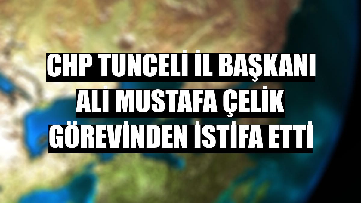 CHP Tunceli İl Başkanı Ali Mustafa Çelik görevinden istifa etti