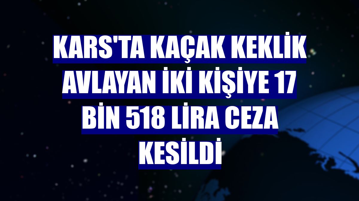 Kars'ta kaçak keklik avlayan iki kişiye 17 bin 518 lira ceza kesildi