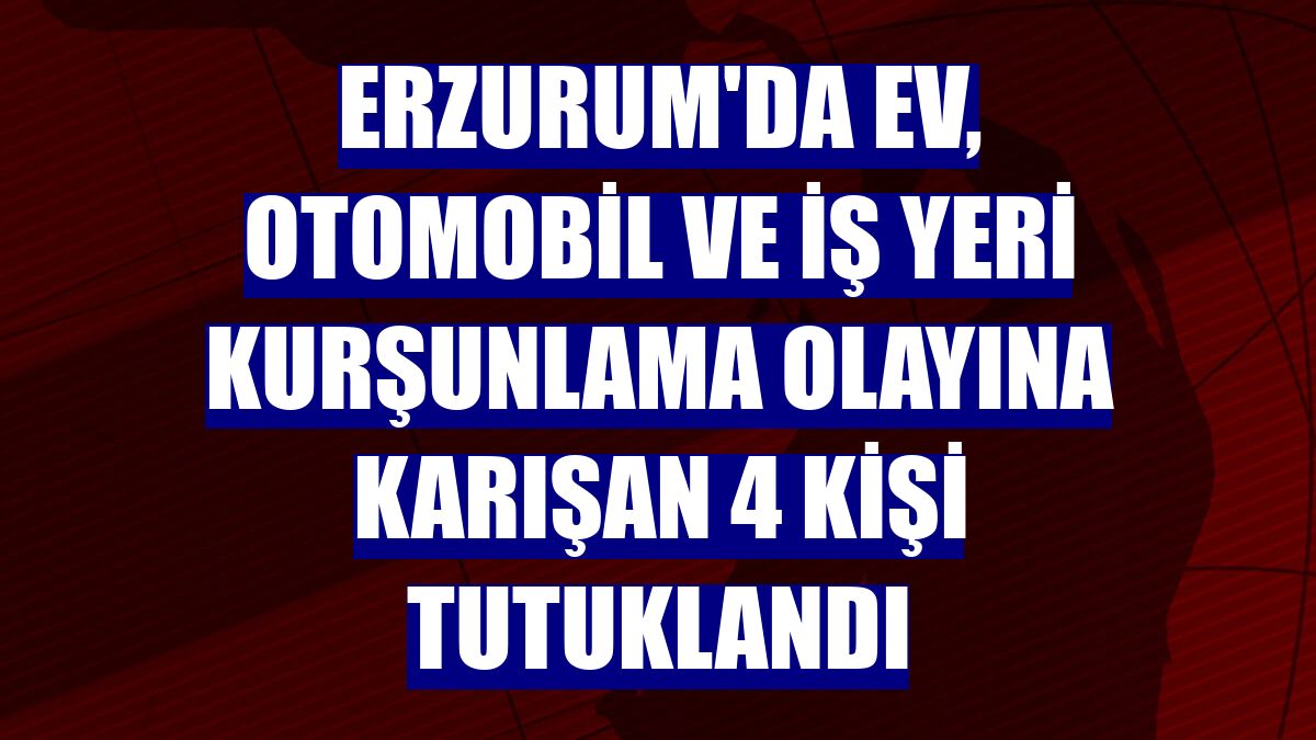 Erzurum'da ev, otomobil ve iş yeri kurşunlama olayına karışan 4 kişi tutuklandı